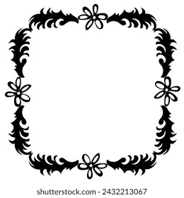 
Black frame on a white background drawn in doodle style