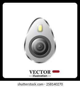 Black frame on a white background. icon smartphone camera and flash, vector illustration, EPS 10