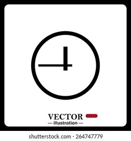 Black frame on a white background.  clock icon. Flat design style, vector illustration, EPS 10 