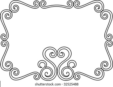The black frame on the white background