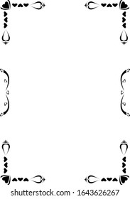 Black frame ornament on a white page. Design for text, invitations, menus, cards, posters etc. Vector illustration.