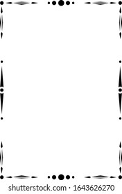 Black frame ornament on a white page. Design for text, invitations, menus, cards, posters etc. Vector illustration.