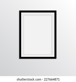 Black frame for paintings or photographs on the wall. A4, A3 Format paper design vector with space for text or ad.
