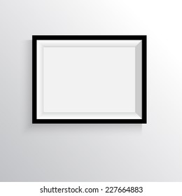 Black frame for paintings or photographs on the wall. A4, A3 Format paper design vector with space for text or ad.