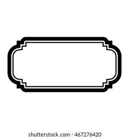 Black frame for picture. Beautiful simple design. Vintage style decorative border isolated on white background.  Empty copy space decoration, for photo, banner. Vector illustration