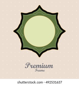 Black frame for picture. Vintage decorative border, Premium photo. Vector illustration