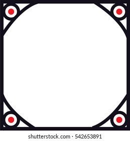 Black frame with red circles