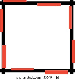 Black frame with red decoration