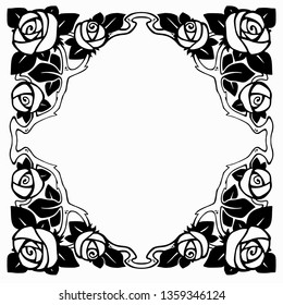 black frame with roses