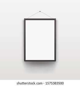 black frame with shadow on grey