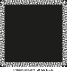 Black frame shape. Vector square border. Bold outlined figure. Text box element.