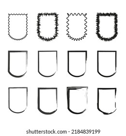 Escudos de marco negro. Diseño de pancartas. Ilustración vectorial. imagen de stock. 