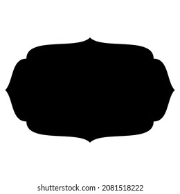 Black Frame. Simple Vintage Style Decorative Border. Empty Copy Space Decoration on White Backdrop