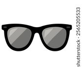 Black frame sunglass clipart and vector art illustration 