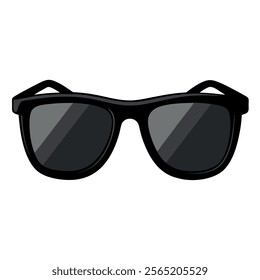 Black frame sunglass clipart and vector art illustration 