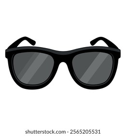 Black frame sunglass clipart and vector art illustration 