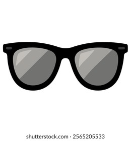 Black frame sunglass clipart and vector art illustration 