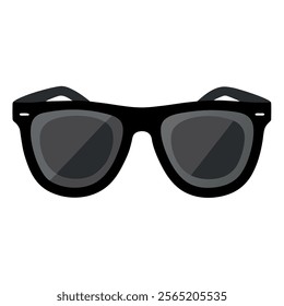 Black frame sunglass clipart and vector art illustration 