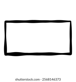 black frame with uneven edges element vector illustration. grunge style