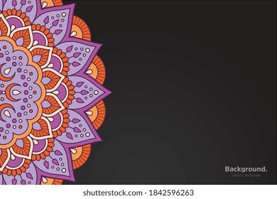 vector de cuadro negro con mandala abstracta