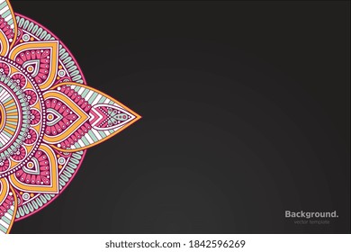 black frame vector with Abstract mandala