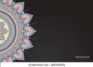 black frame vector with Abstract mandala