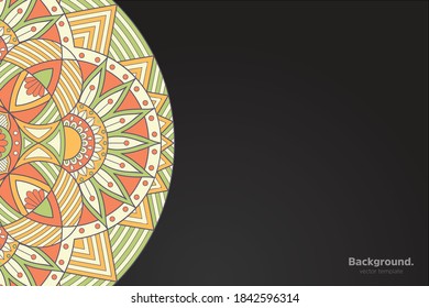 black frame vector with Abstract mandala