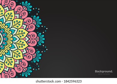 black frame vector with Abstract mandala