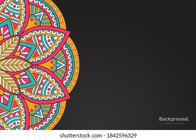 black frame vector with Abstract mandala