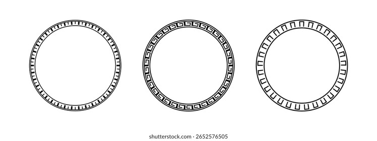 black frame vector design collection. round frame on white background