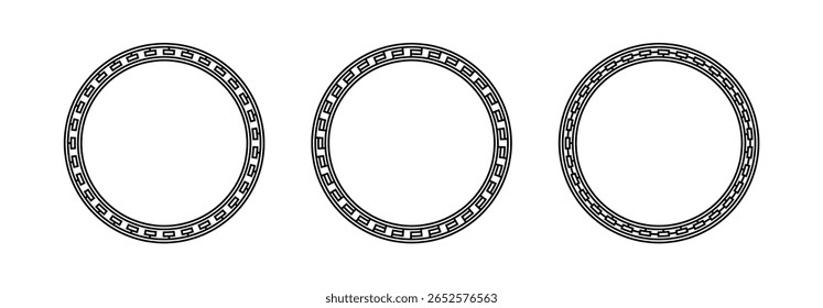 black frame vector design collection. round frame on white background