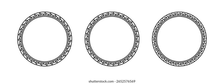 black frame vector design collection. round frame on white background