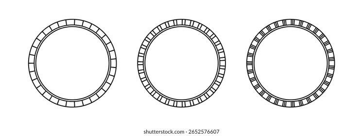 black frame vector design collection. round frame on white background