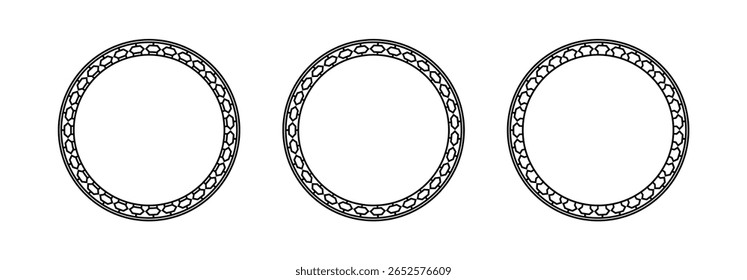 black frame vector design collection. round frame on white background