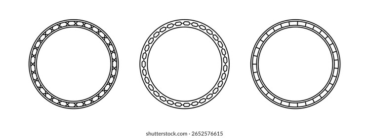 black frame vector design collection. round frame on white background