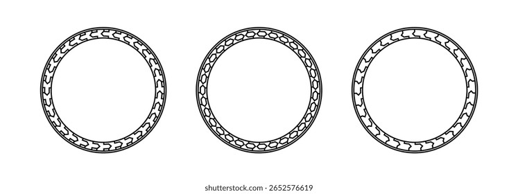 black frame vector design collection. round frame on white background
