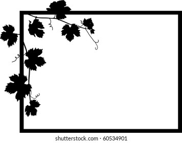 Black frame with vine leaves