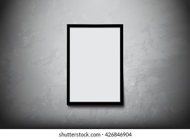 Black Frame with white space for you text on Concrete Wall vector design