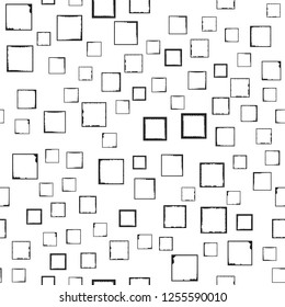 Black frames in a grunge style on a white background
