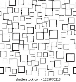 Black frames in a grunge style on a white background