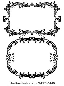  Black Frames on White Background in retro style. Vector Version 