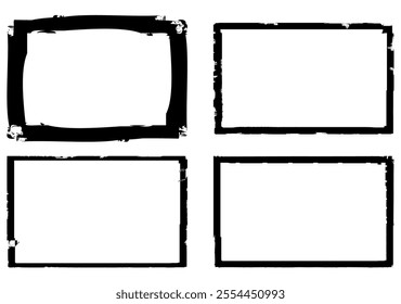 Black frames on a white background in grunge style