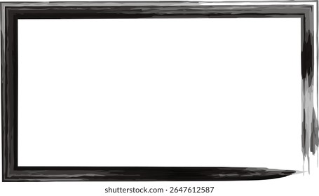 Black frames and Text Boxes, Dirty Artistic Ink and Paint Brush Strokes, Vector Design Elements on White Background, background frame illustration