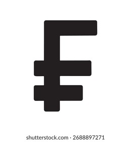 Icono de Vector de símbolo de moneda de franco negro