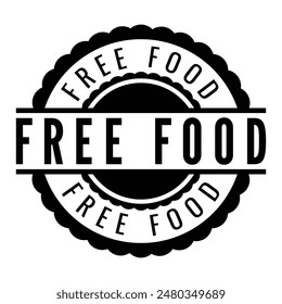 Black Free Food isolated rubber stamp, sticker, sign vector illustration