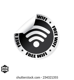 Black Free wifi for business or commercial use, Isolated on White Background. Vector.