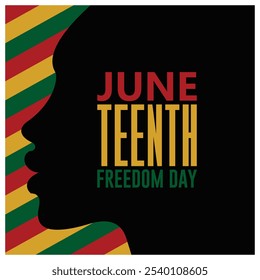 Black freedom or emancipation day. African-American history and heritage. Juneteenth concept. Flat vector illustration.