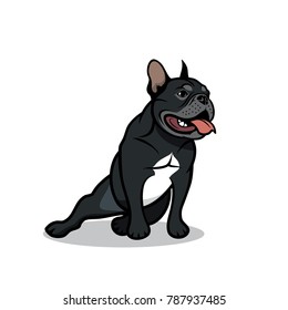 Black French bulldog - isolated vector illustration