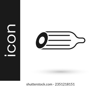 Black Fresh cucumber icon isolated on white background.  Vector