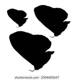 black freshwater ornamental fish silhouette vector design on a white background